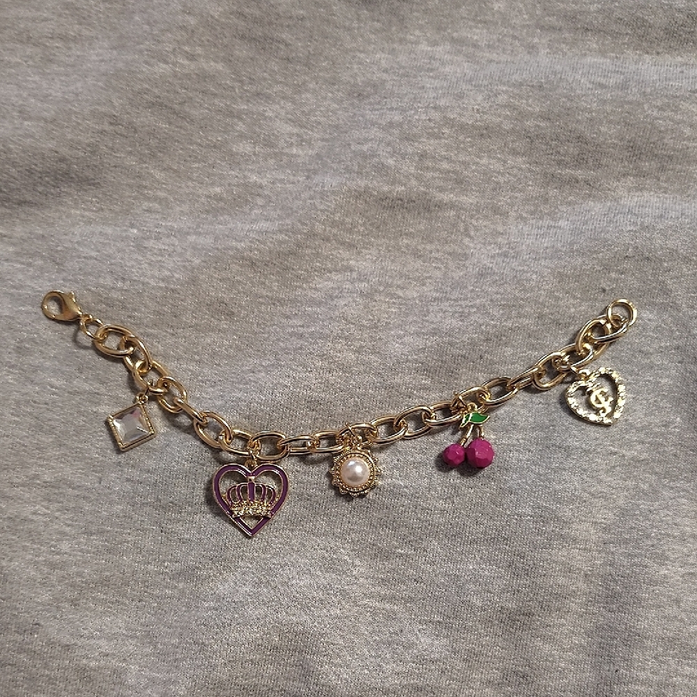 Juicy Couture Gold and Pink Charm Bracelet - Picture 9 of 13